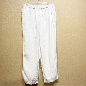 Kenar 100% Linen White Pants Size Medium